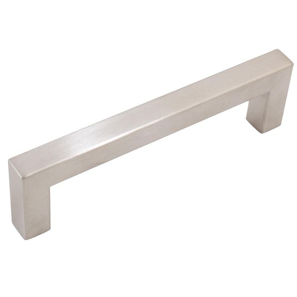 Contemporary Square Cabinet Pull, 96 Millimeters, Stanless Steel Base Material,