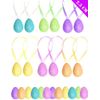 24 X Small Glitter Craft Easter Eggs - Hanging Decorations For Bonnets / Hats