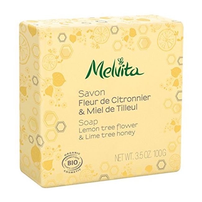 Melvita Bio Soap, Lemon Flower & Lime Honey Soap, 3.5 oz (100 g)