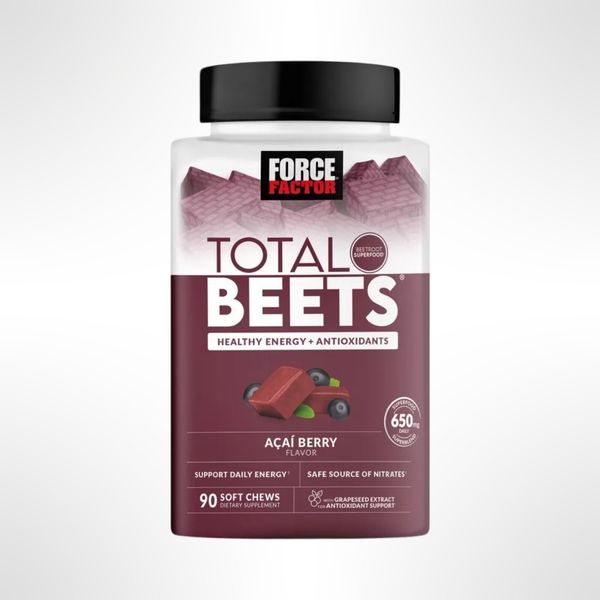 Force Factor Total Beets, Beet Root Superfood Soft Chews, Acai Berry (90 Count)