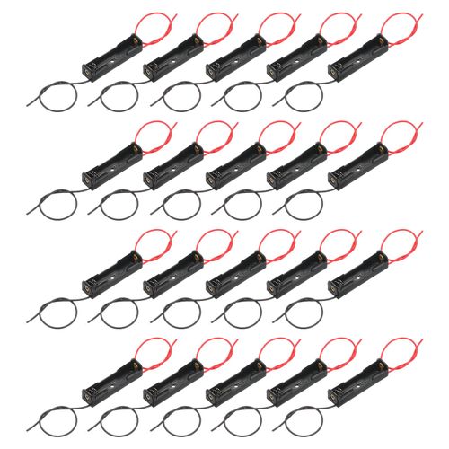MECCANIXITY Battery Holder Box 1 x AAA, 1 Slots 5.51" Wire Lead for AAA-Batteries Holder Box Container, 20Pcs