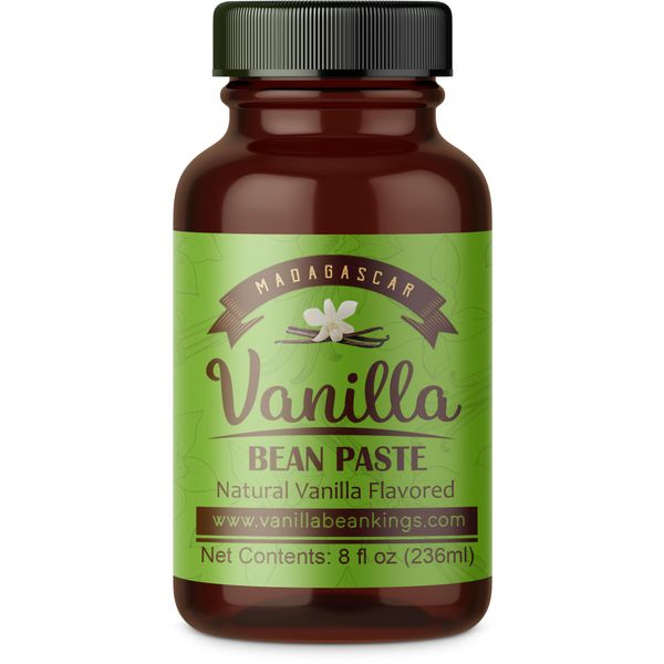 Vanilla Bean Paste for Baking and Cooking - Gourmet Madagascar Bourbon Blend made with Real Vanilla Seeds - 8 Ounces