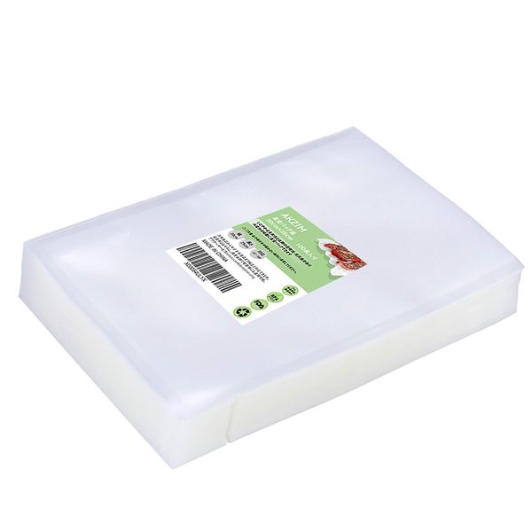 AKZIM Vacuum Sealer Bags, Vacuum Sealing, 7.9 x 9.8 inches (20 x 25 cm), 100 Pieces, Vacuum Sealing, For Vacuum Sealers, Vinyl, Vacuum Packaging Bags, Exclusive Antibacterial Bags, Deaeration Sealing, Long Lasting, Food Storage, Low Temperature Cooking, P