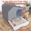 Anti-Splash Closed Cat Litter Box with Litter Scoop Front  Exit Door Ventilate