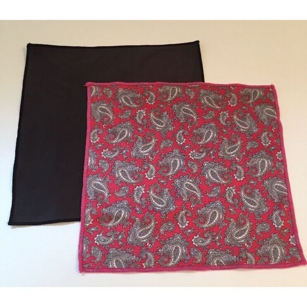 Buy a NEW Red Paisley And Solid Black Microfiber Cleaning Clothes for eyeglasses