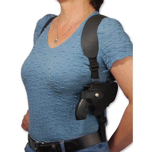 Barsony Black Leather Cross Harness Shoulder Holster for S&W Bodyguard 38 Right