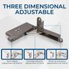 2Pack Hidden Door Hinges 105° Rotation 3D Heavy-Duty Adjustable Hinges