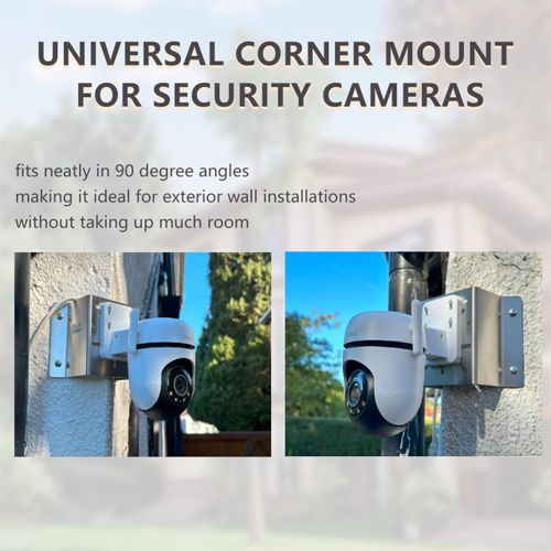 2 Pack Corner Mount for Security Camera Stainless Steel Mounting Corner Bracket Gives Bigger Field of Vision for Cameras Wall Mount Corner Fits for CCTV Camera, LED Wall, Stage Lights, Solar Panel