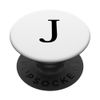 J Initial Black And White Monogram Letter PopSockets Adhesive PopGrip