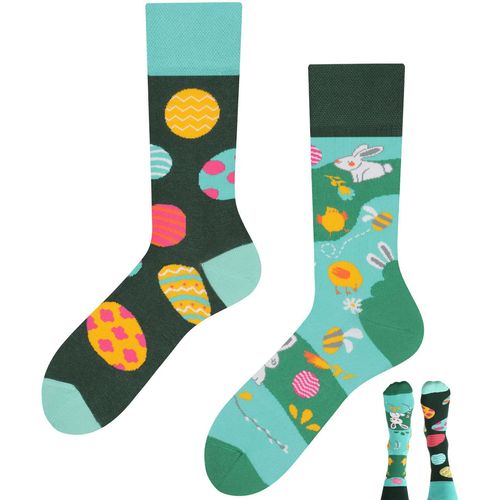TODO Colours Funny Socks with Motif - Multicoloured, Colourful, Crazy for the Joy of Life, easter socks