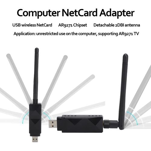 AR9271 USB Adapter with 2dBi External Antenna, for Kali Linux Ubuntu 7 8 10 ROS
