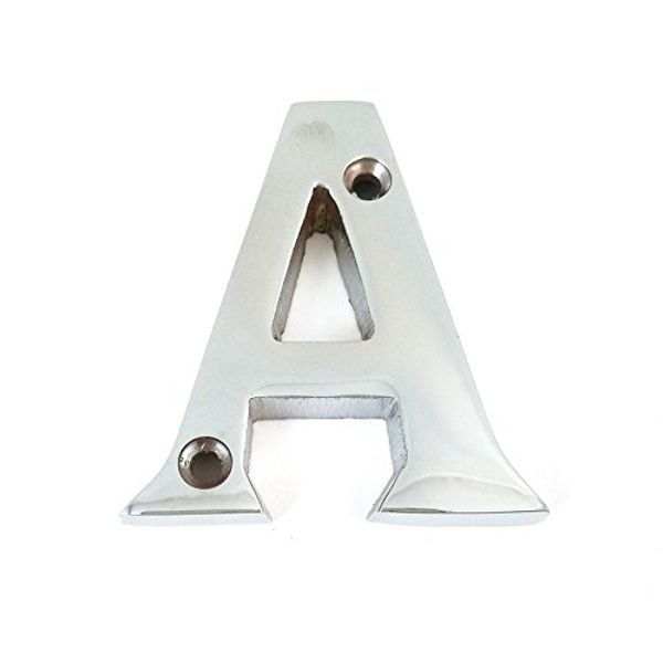 House Flat Letter A - Alphabet - 50mm (2") - Polished Chrome