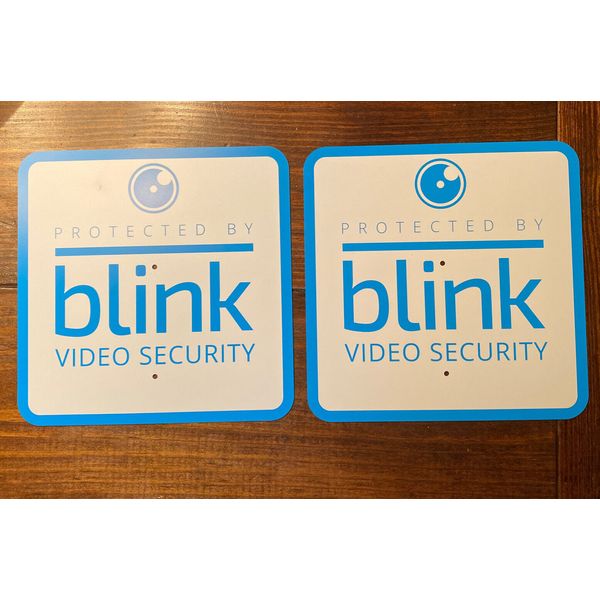 2 Pack Blink Video Security Camera Sign for Window 9"x9"