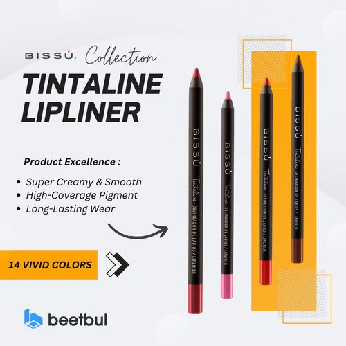 Bissú Tintaline Lipliner - 14 Vivid Colors, High-Coverage, Waterproof, Long-Lasting Pigmentation, Creamy. 1.2 gmrs (Pale Pink)
