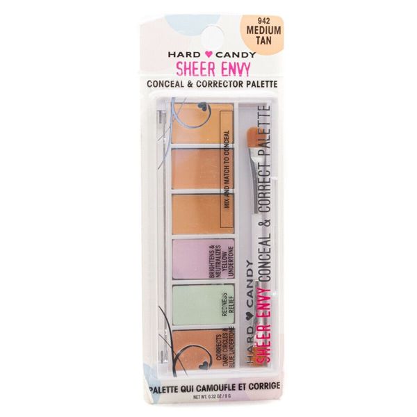 Hard Candy SHEER ENVY 942 Medium Tan Conceal & Corrector Palette  .32oz