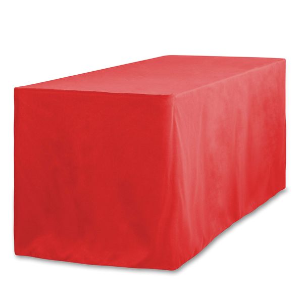 LinenTablecloth 8 ft. Fitted Polyester Tablecloth Red