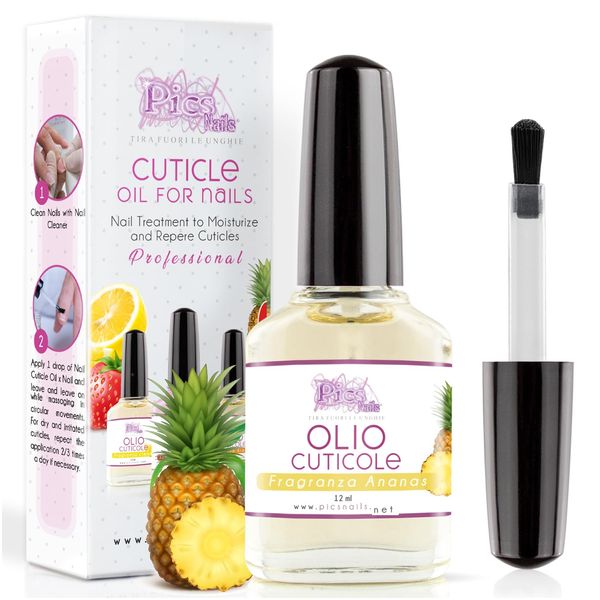 Cuticle Oil for Nails Professiona Nail Treatment 12 ml - 0,4 Fl. oz - Pineapple Fragrance - Moisturizing and Regenerating Oil for Cuticles, Gives Relief and Freshness to Dry and Irritated Skin