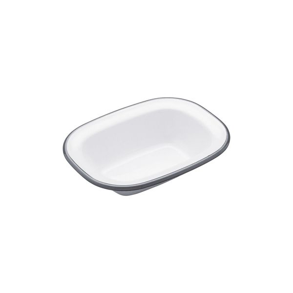 Pie Dish - Enamel - Oblong - 16cm (Pack of 2)
