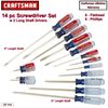 Craftsman 14 pc Screwdriver Set - 8 Flathead  6 Philips - 2 Long Reach  17