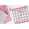 SEMPLIX Patchwork Ruler Quilting Ruler, Transparent, with Inch Scale and Angle Functions, Ideal for Patchwork and Crafts, 6 x 6 Inch (Pink)