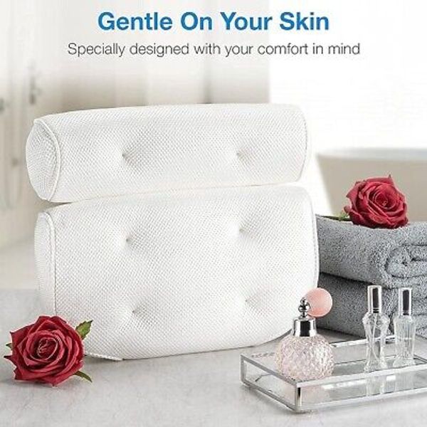 Bath Pillow for Bathtub Extra Comfort Neck Shoulder Support Non-Slip Hot Tub Spa