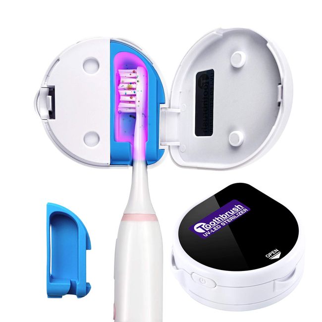 LagomLF SmartSF UV Toothbrush sterilizer Case, Outdoor UV Sanitizer Toothbrush, Portable UV toothbrush cover, Travel Toothbrush Case Both Electric and Manual Toothbrushes,(white)