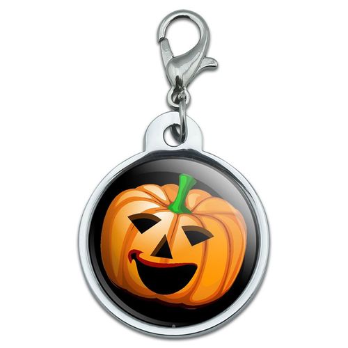 GRAPHICS & MORE Chrome Plated Metal Small Pet ID Dog Cat Tag Holidays Christmas Halloween - Jack-o-Lantern - Pumpkin - Halloween