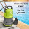 FLUENTPOWER 3/4HP 3500GPH Submersible Sump Utility Water Pump Manual Control