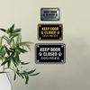 Classic Framed Paws, Keep Door Closed Dog Inside (Red) - Small