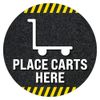 Place Carts Here Floor Decal (Place CARTS HERE, 15")