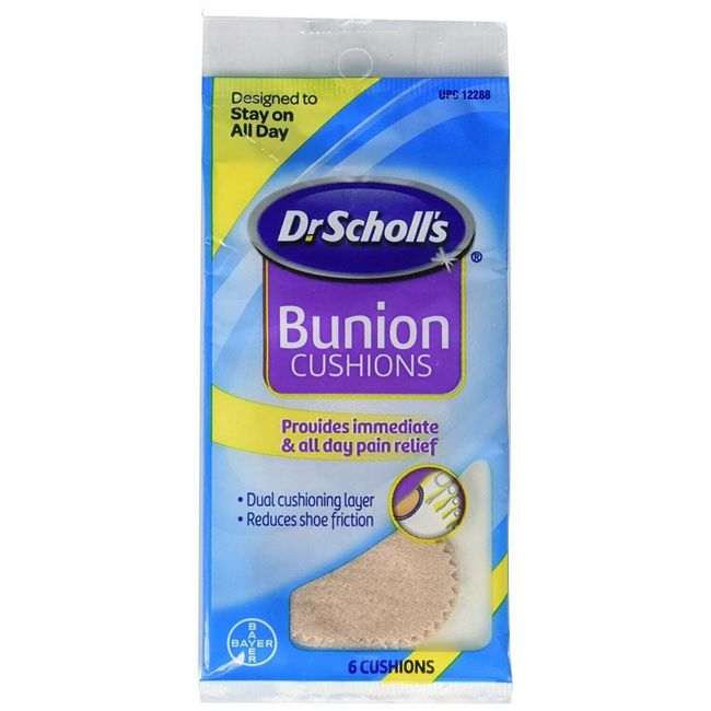 Dr. Scholl's Bunion Cushions Shoe Pressure & Friction Pain Relief 6ct Pack of 2