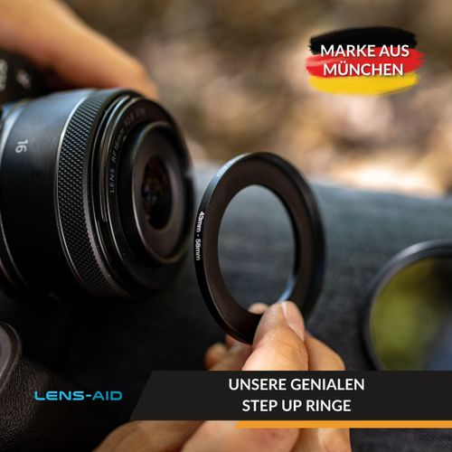 Lens-Aid Step Up Ring 52-67 mm for Camera Lens: Metal Filter Adapter for ND, UV, Polarising Filter etc. Adapter Ring Compatible with Sony Canon Nikon Fujifilm Olympus Pentax Leica Sigma Tamron