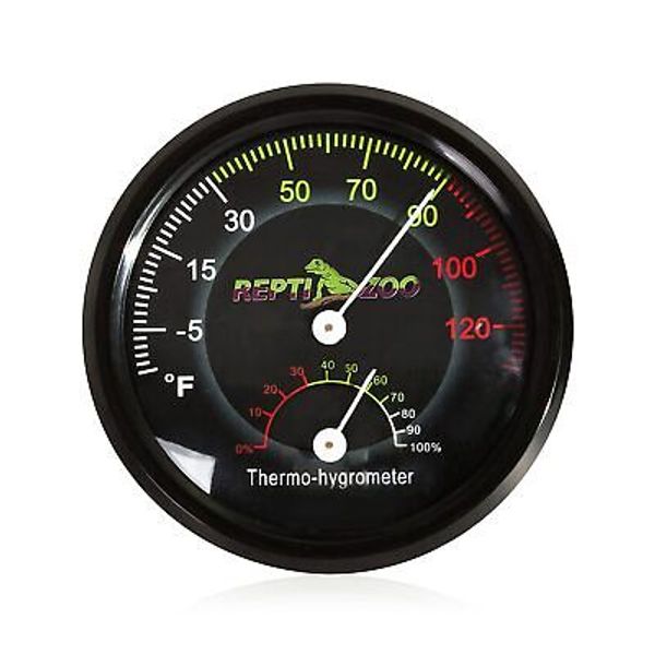 Reptile Terrarium Thermometer Hygrometer Dual Gauges Pet Rearing Box Reptile ...