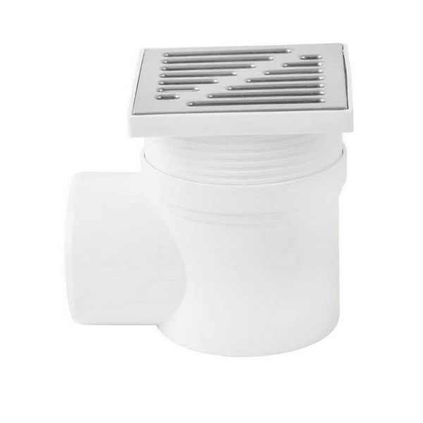 Adjustable High Sewage Drain / 100mm x 100mm / 50mm Side Pipe Floor Trap