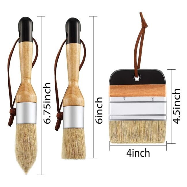 Bristle Brush Paint Wax Brush Wood Handle Painting Waxing Tool