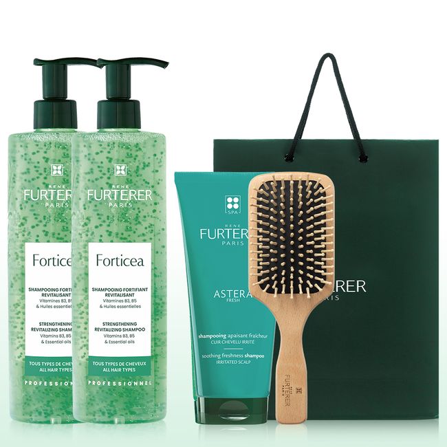 [Rene Furterer] Porticia scalp &amp; hair strengthening shampoo 600ml gift set (+ 200ml Astera shampoo &amp; brush gift)