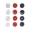 Prym Press Fasteners, White, Red, Navy, 9 mm