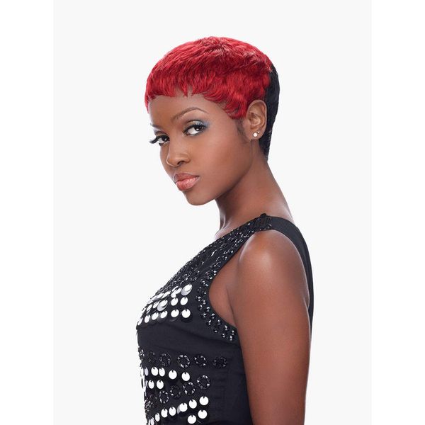 Sensationnel Bump Human Hair Wig - Urban Pixie (CHERRY)