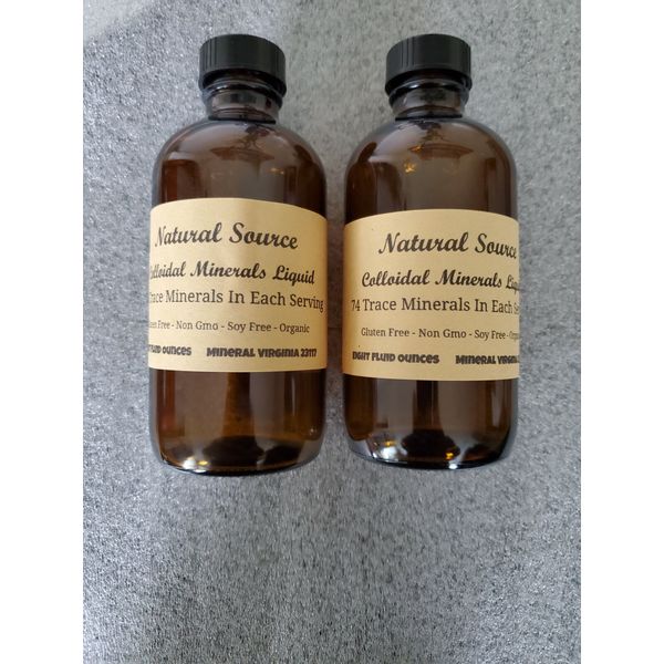 2 Bottles Natural Source Colloidal Liquid Minerals - 8oz X 2 (free shipping)