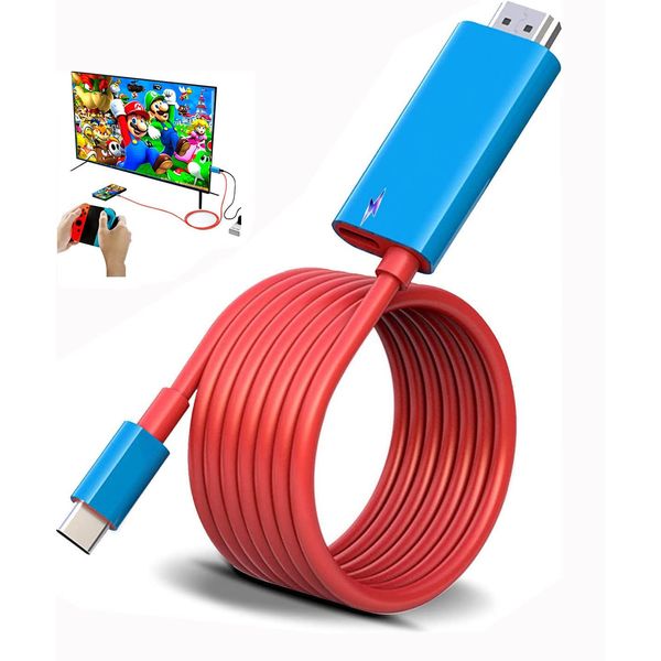 Switch Dock 2023 Switch Replacement Cable, Type C with HDMI Cable, 4K & 1080P Resolution, TV Mode, Cable Included, Switch, Dock & Replacement Cable, Mother's Day Gift, Multi-functional, PD Charging,