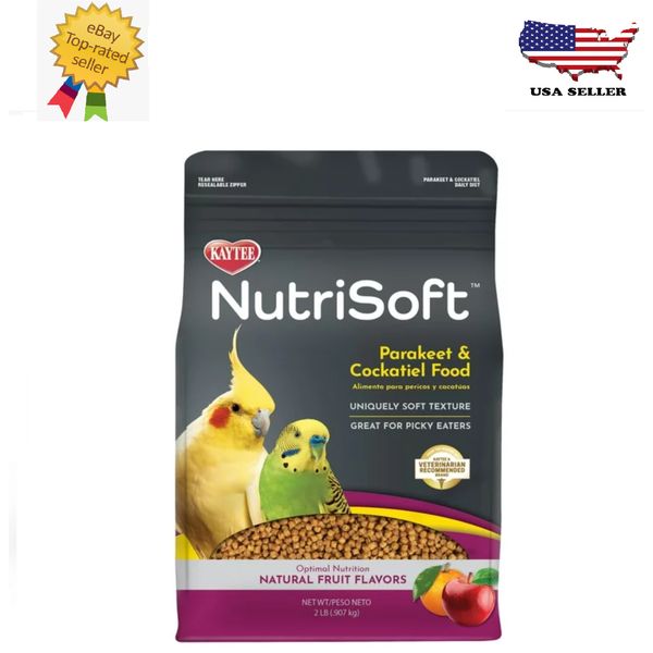 New Kaytee Nutri Soft Parakeet and Cockatiel Pet Bird Food Seed, 2 lb