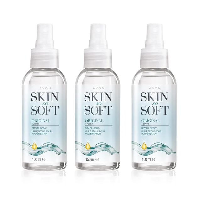 Avon Skin So Soft Dry Oil Spray with Citronella - the perfect alternative to mosquito repellant (Pack of 3)