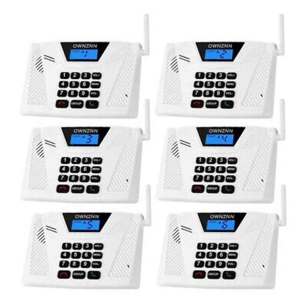 6-Pack Wireless Intercom System for Home or Office Whole House 5300ft Range FM