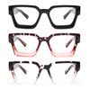 JM 3 Pack Square Reading Glasses for Women Men, Oversized Rectangle Spring Hinge Readers Blue Light Blocking +4.0