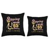 65th Birthday Party Theme Quotes for Lady Boss Throw Pillow
