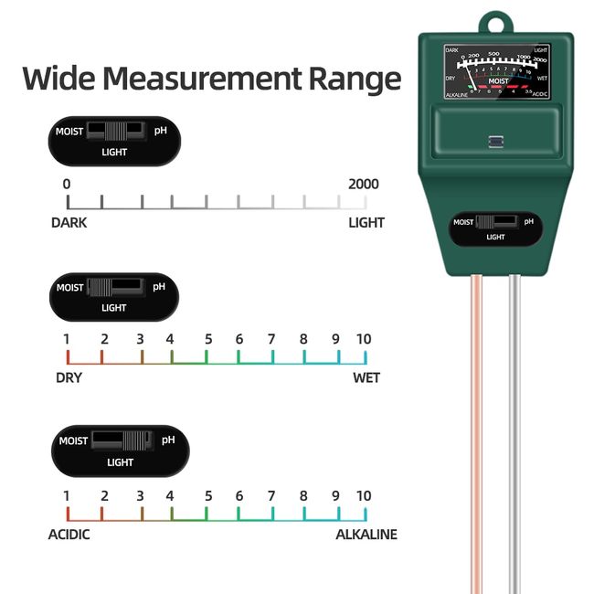 5 in 1 Soil PH Water Moisture Meter Garden Plants Flowers Moist Tester  Analyzer