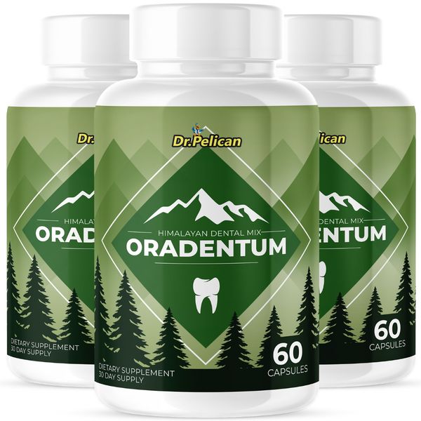Oradentum- Oral & Digestive Support- 3 Bottles- 180 Capsules