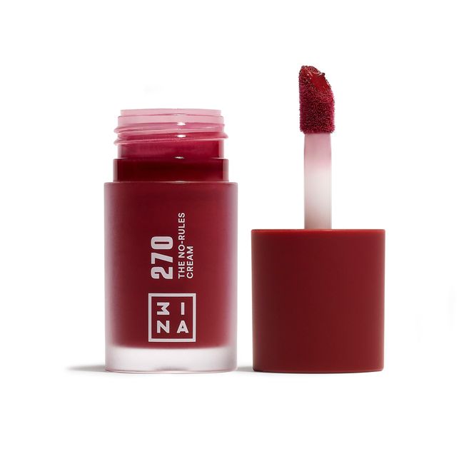 3ina Makeup - The No-Rules Cream 270 - Sattes Weinrot - Liquid Blush für Augen Lippen Wangen - Rouge mit Süßmandelöl - Cream Blusher für Natürliches und Leuchtendes Finish - Vegan - Cruelty Free