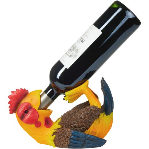 BRUBAKER Wine Bottle Holder Thirsty Rooster Bottle Holder Drinking Animals Bottle Stand Funny Chicken Farm Decoration Figure Hand Painted Wine Accessories Funny Decoration Wine Gift