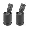 sourcing map 2 Pcs 1/2 Inch Drive Universal Joint Swivel Deep Impact Socket, Cr-V